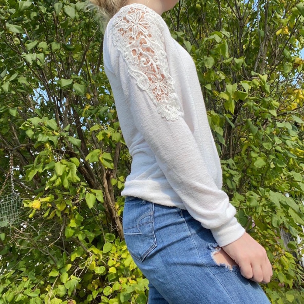 white sweater